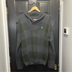 Men's Gray and Green Sweater by Original Penguin